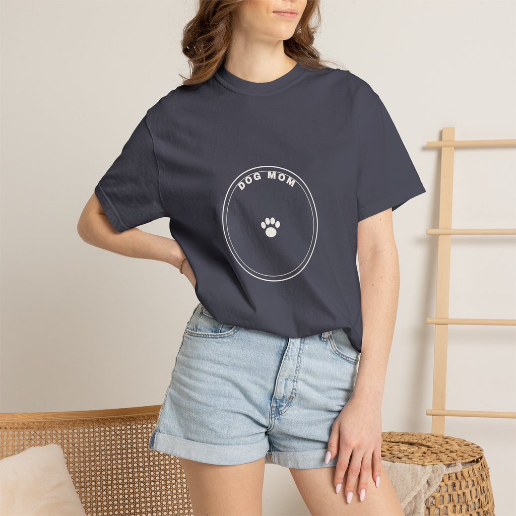 Dog Mom Circle Badge T-Shirt — Paw Print Logo Tee