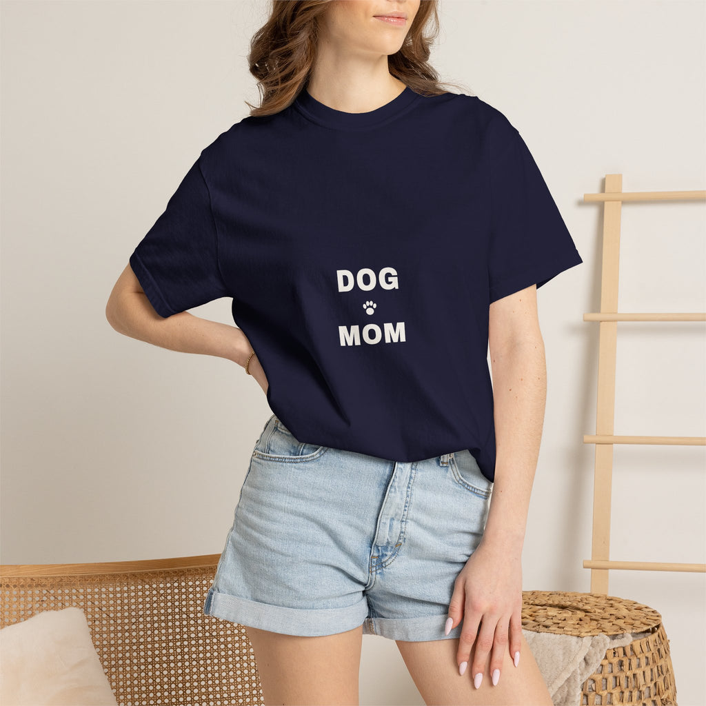 Dog Mom Varsity T-Shirt — Retro Collegiate Paw Print Tee