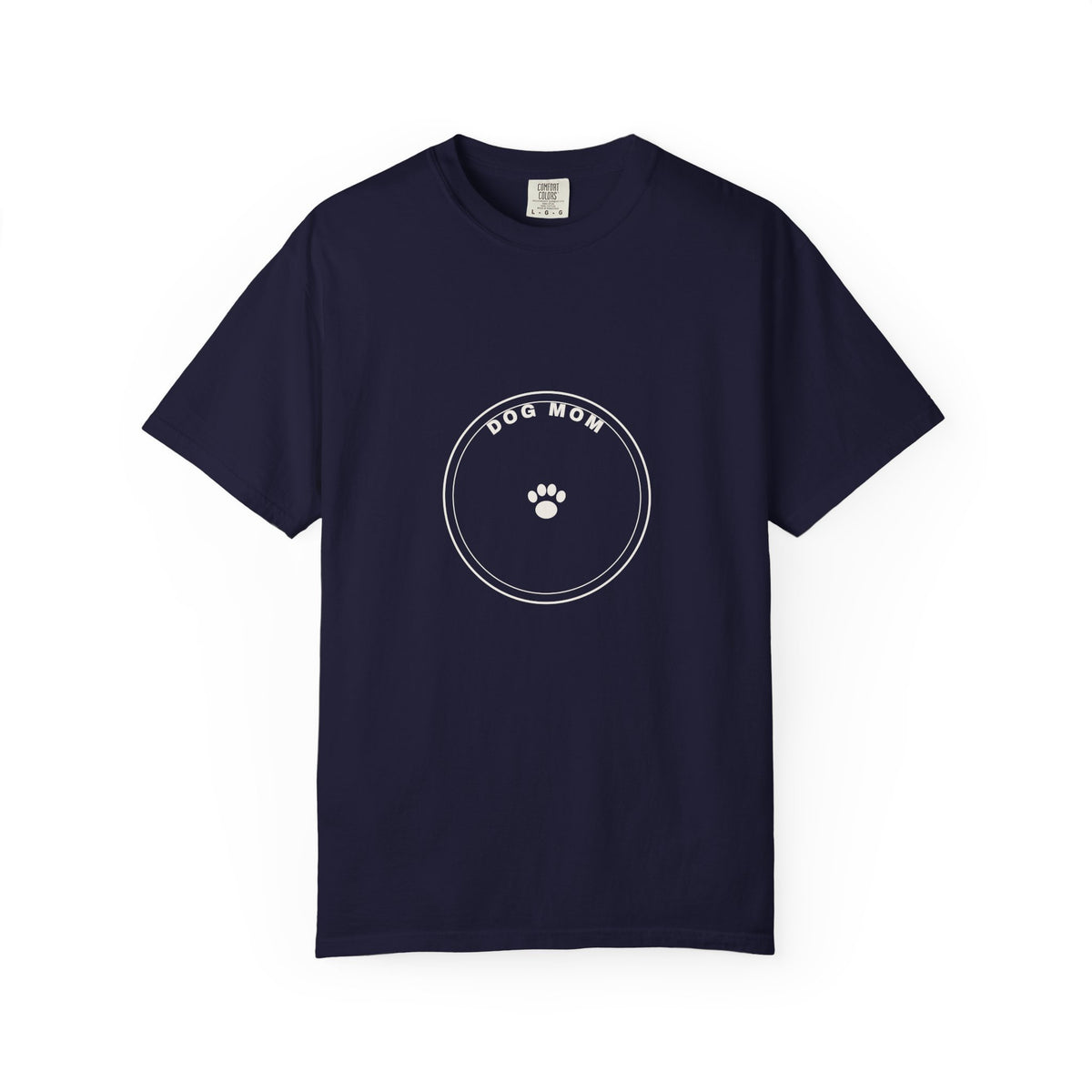 Dog Mom Circle Badge T-Shirt — Paw Print Logo Tee