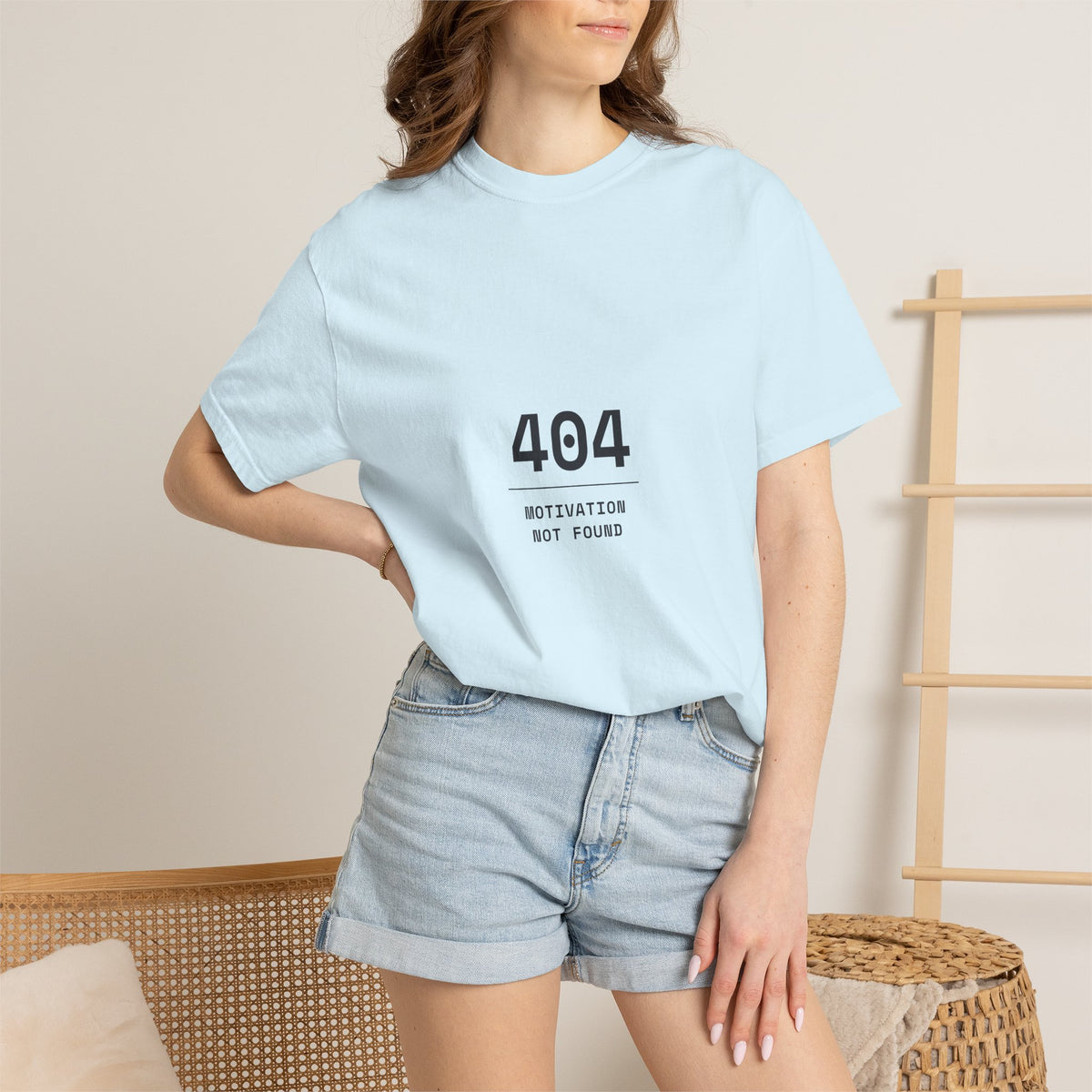 404 Motivation Not Found T-Shirt — Funny Tech Humor Tee