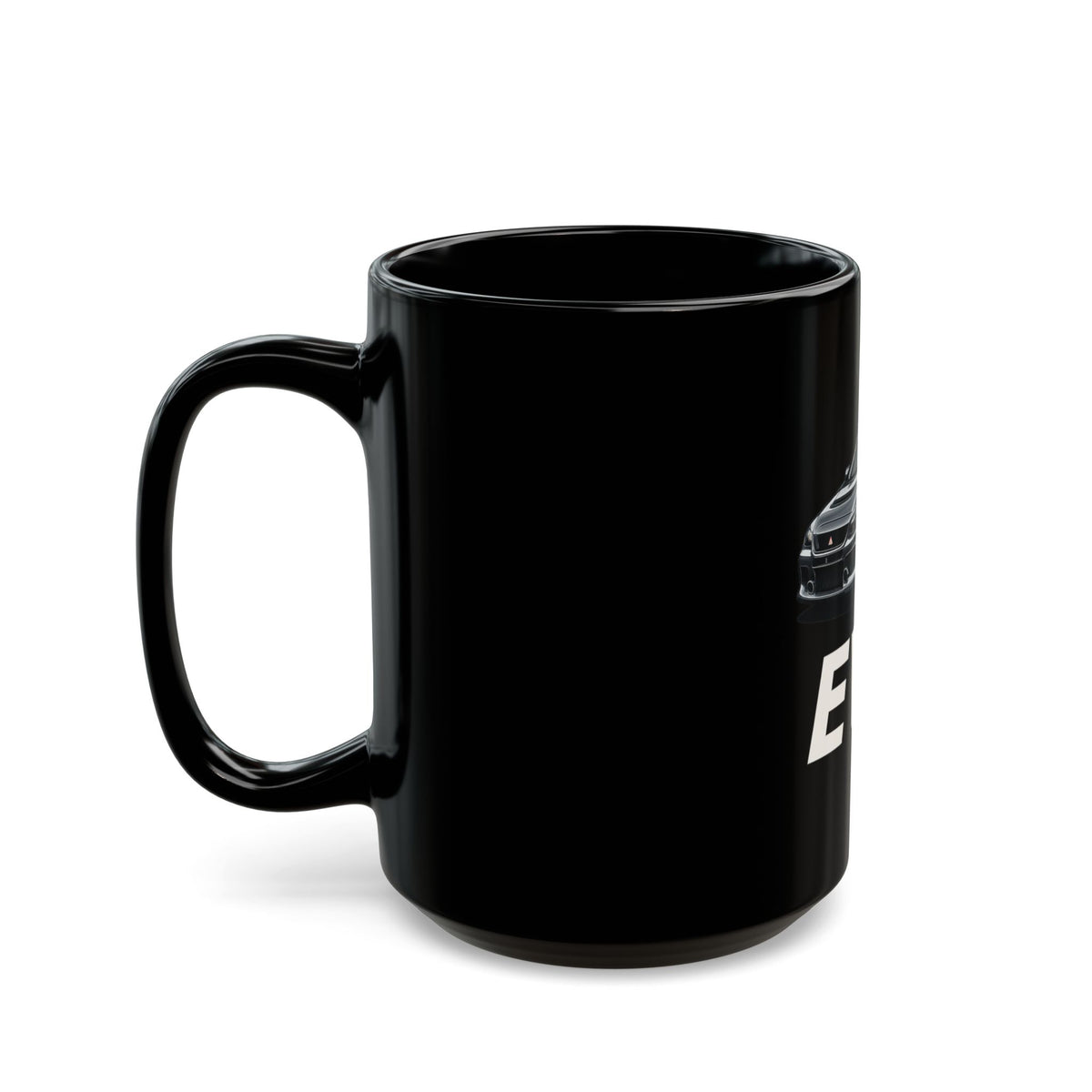 Mitsubishi Evo Black Ceramic Mug