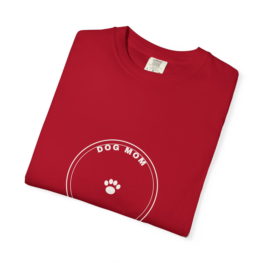 Dog Mom Circle Badge T-Shirt — Paw Print Logo Tee