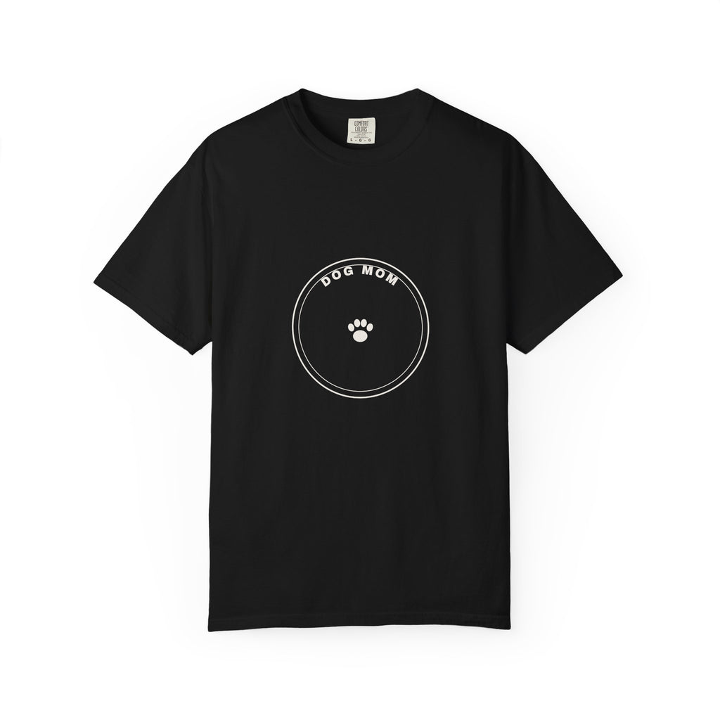 Dog Mom Circle Badge T-Shirt — Paw Print Logo Tee