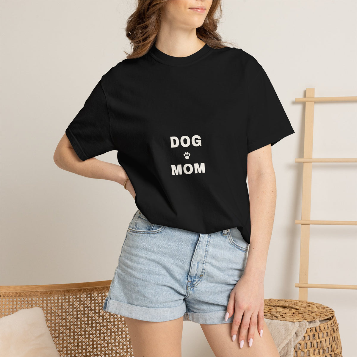 Dog Mom Varsity T-Shirt — Retro Collegiate Paw Print Tee
