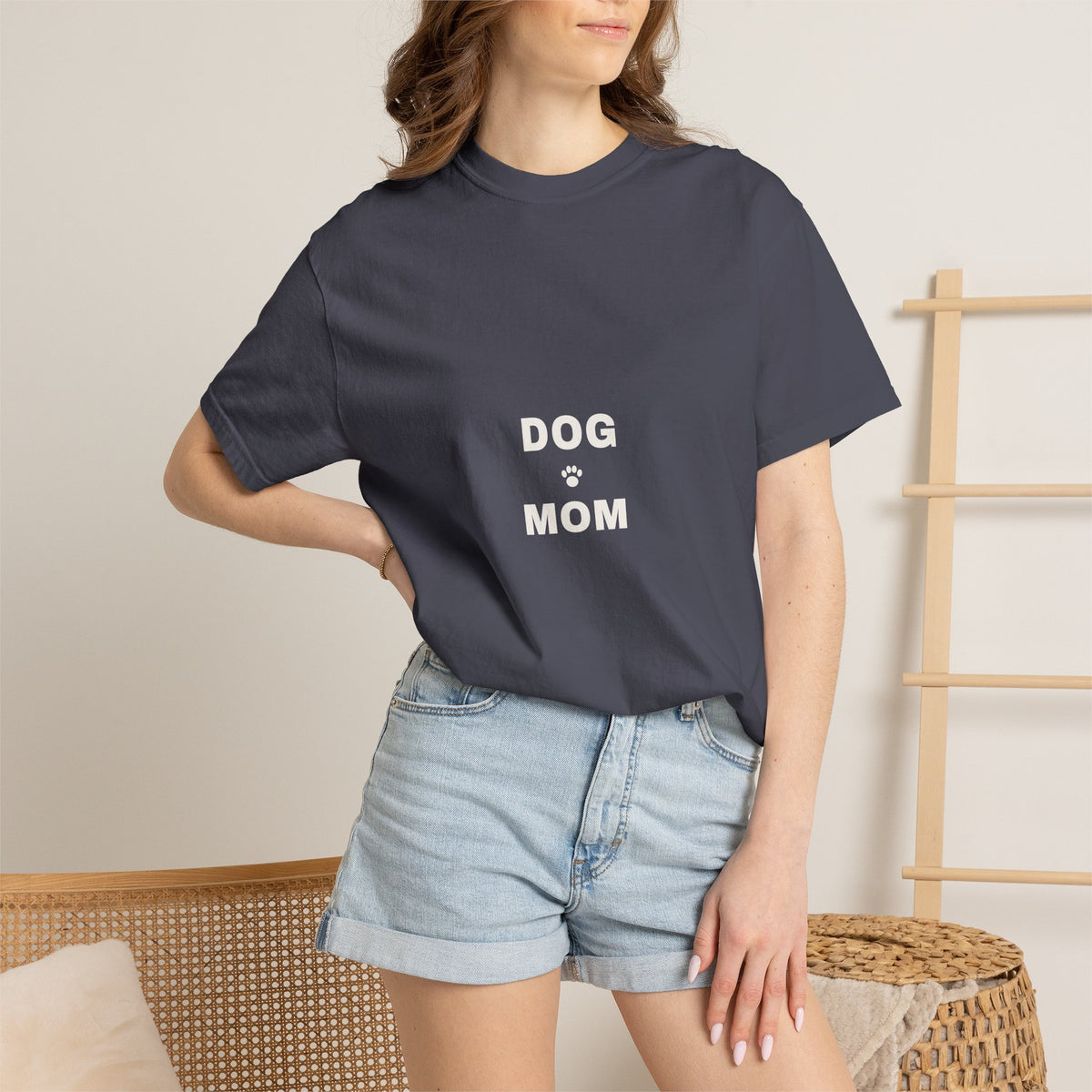 Dog Mom Varsity T-Shirt — Retro Collegiate Paw Print Tee