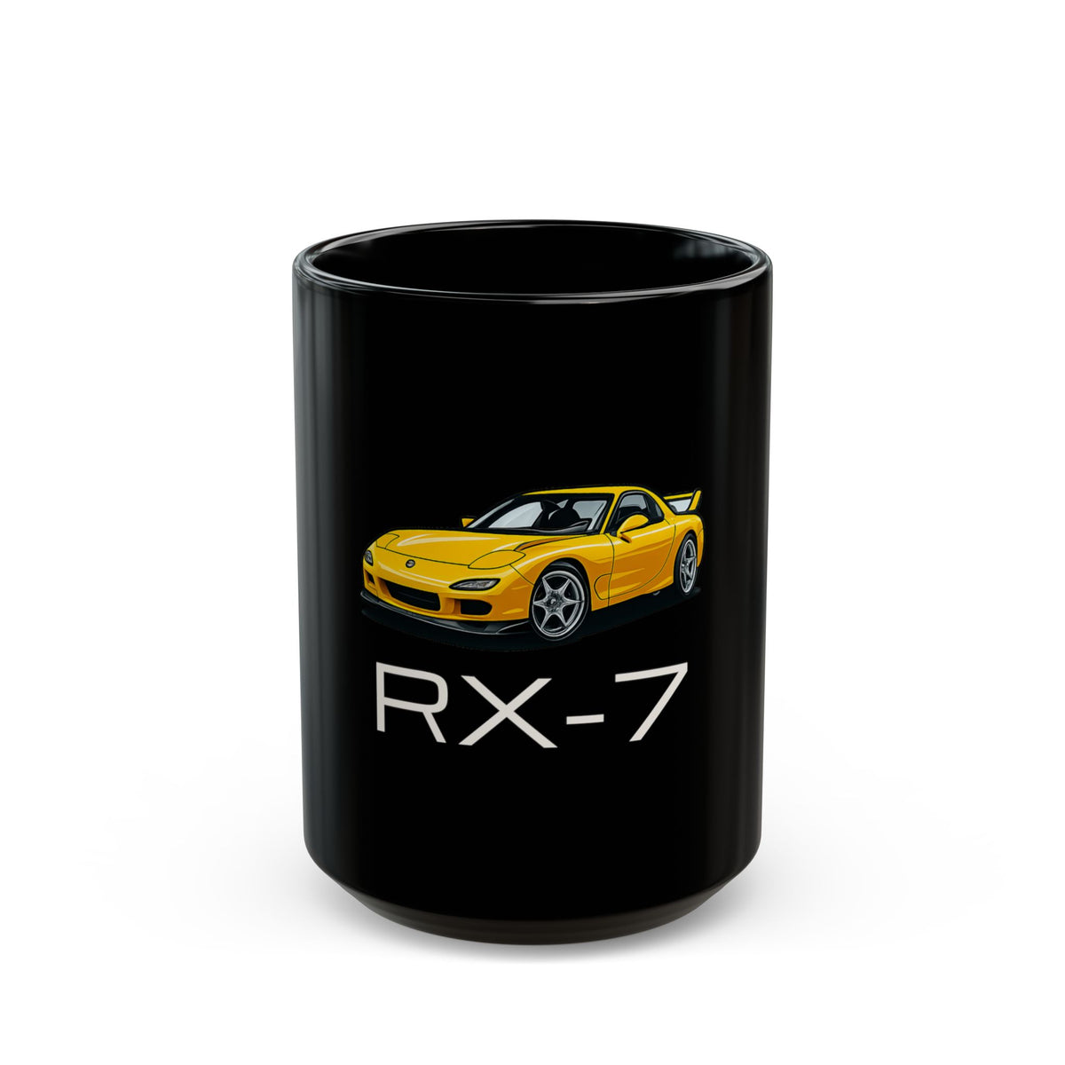 Mazda RX-7 Black Ceramic Mug