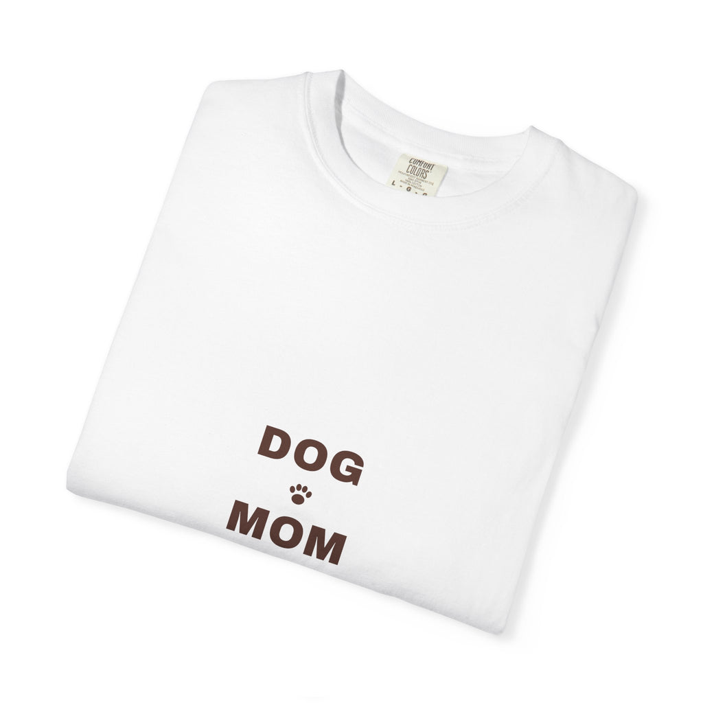 Dog Mom Varsity T-Shirt — Retro Collegiate Paw Print Tee
