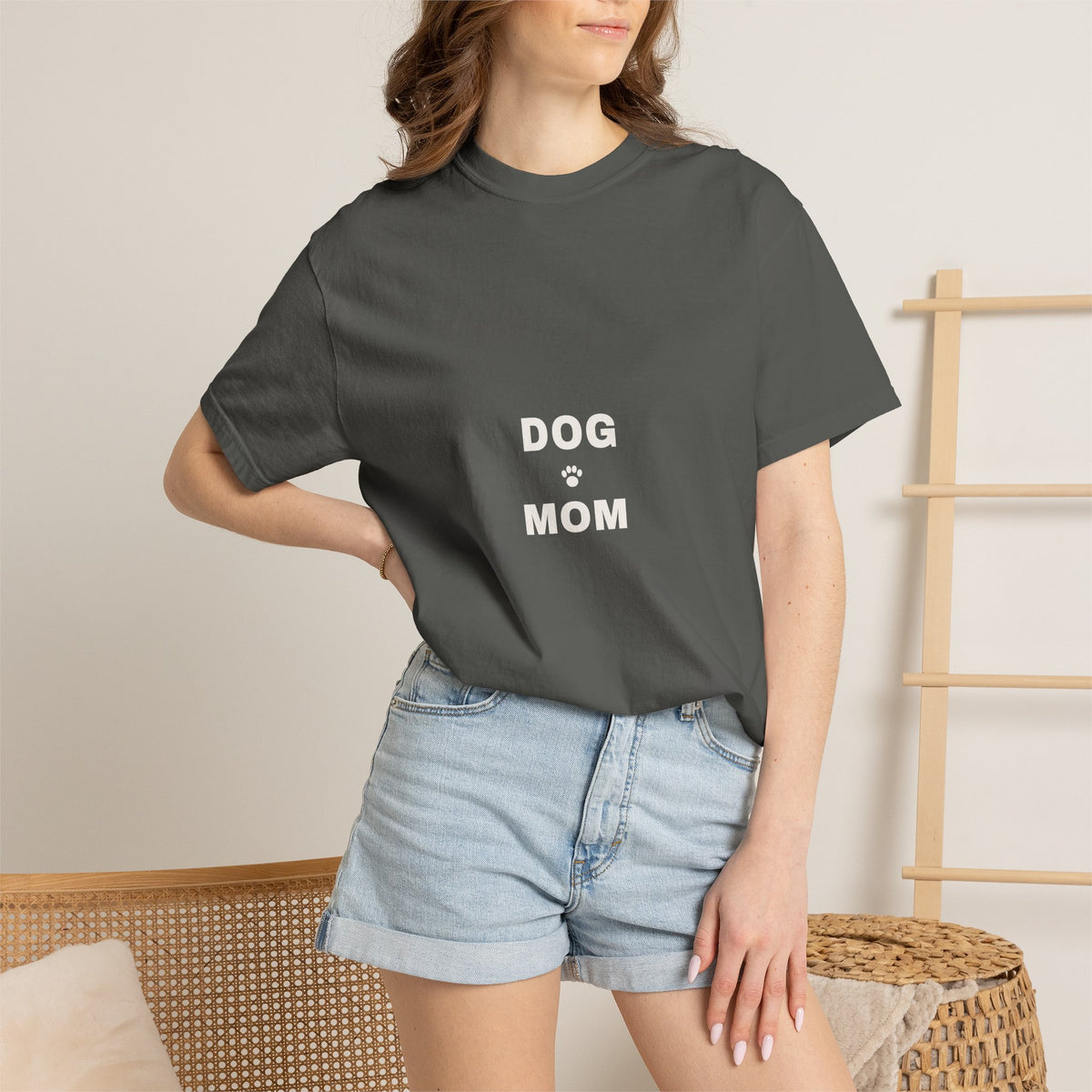Dog Mom Varsity T-Shirt — Retro Collegiate Paw Print Tee
