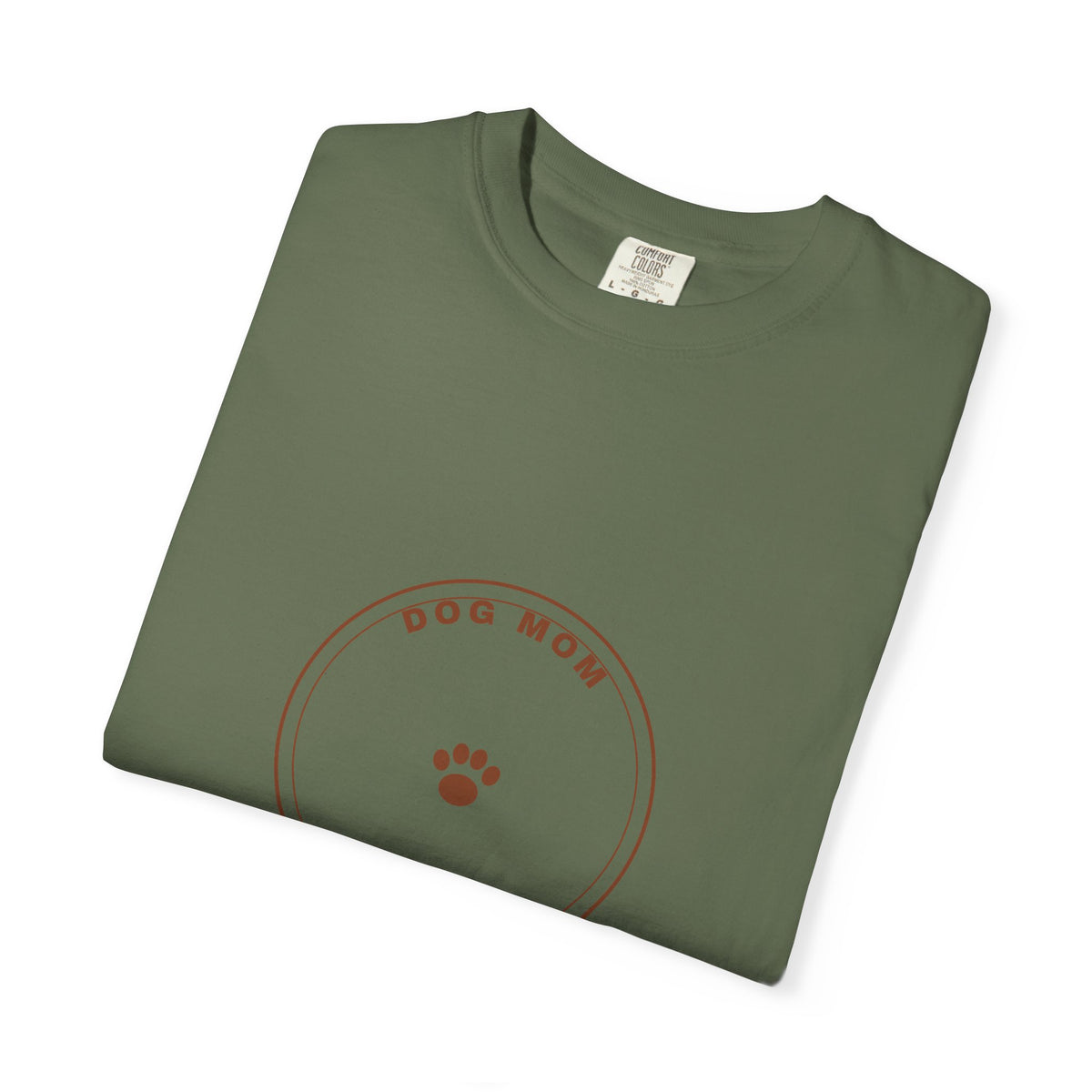 Dog Mom Circle Badge T-Shirt — Paw Print Logo Tee