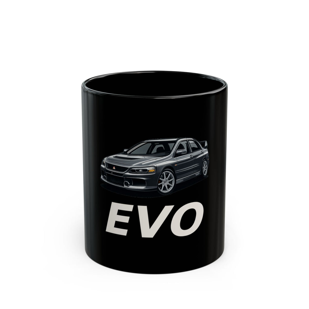 Mitsubishi Evo Black Ceramic Mug