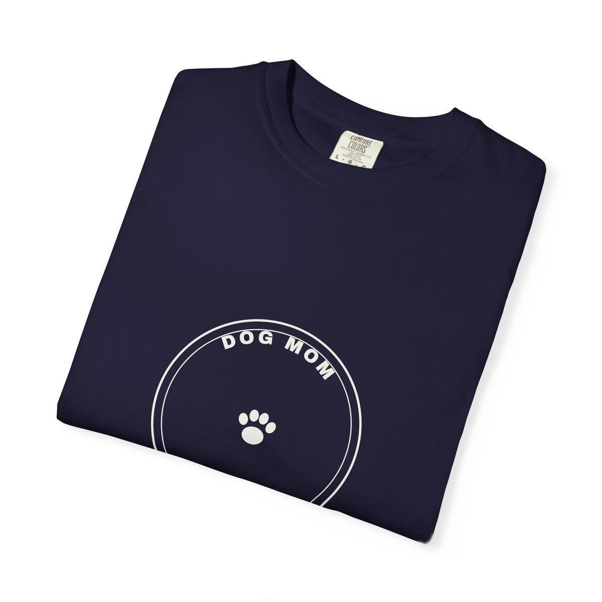 Dog Mom Circle Badge T-Shirt — Paw Print Logo Tee
