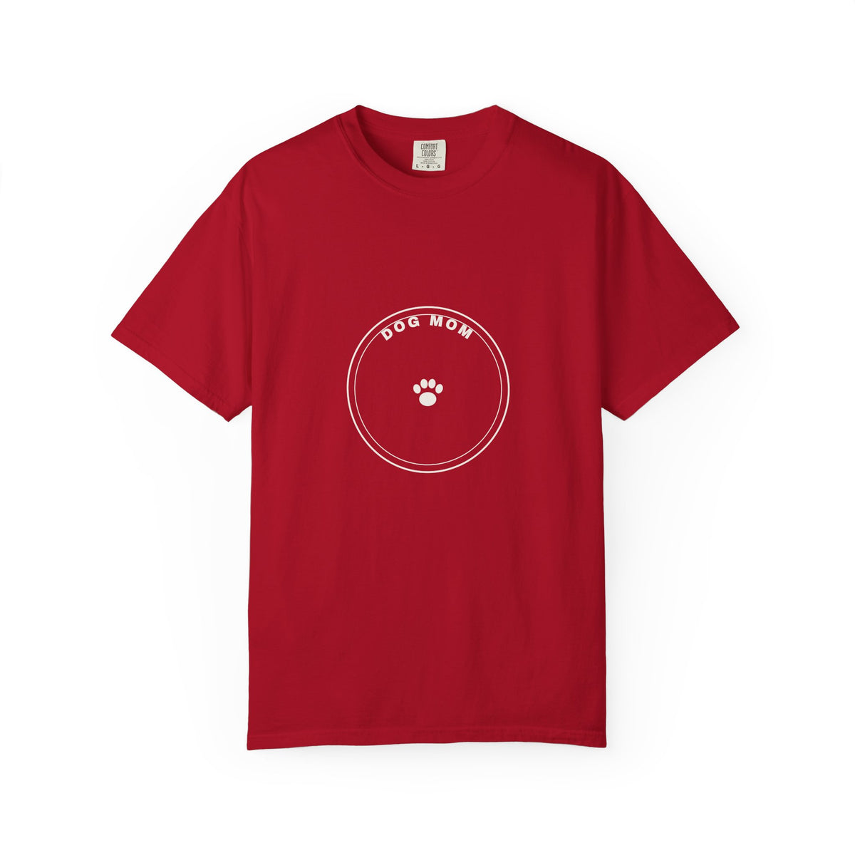 Dog Mom Circle Badge T-Shirt — Paw Print Logo Tee