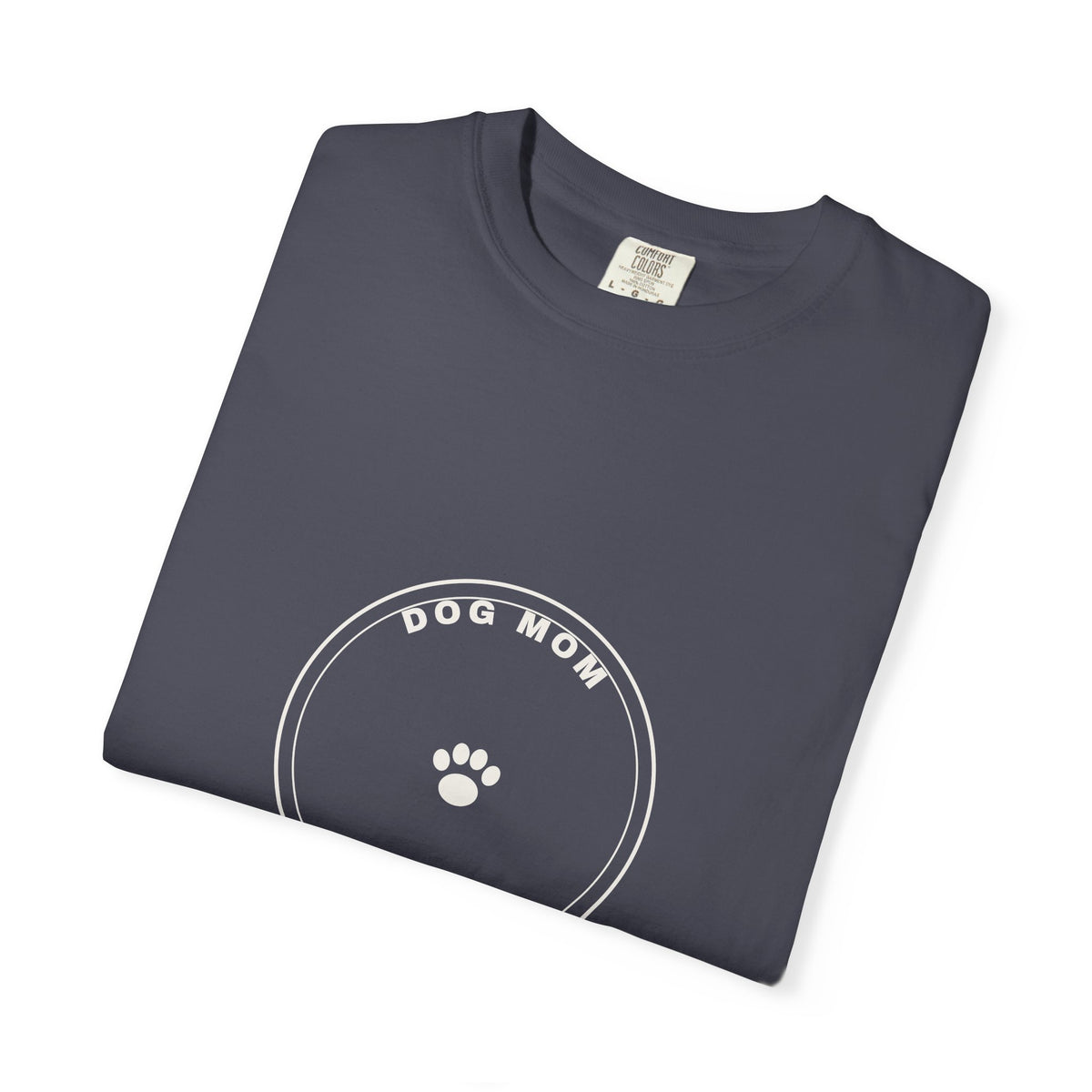 Dog Mom Circle Badge T-Shirt — Paw Print Logo Tee
