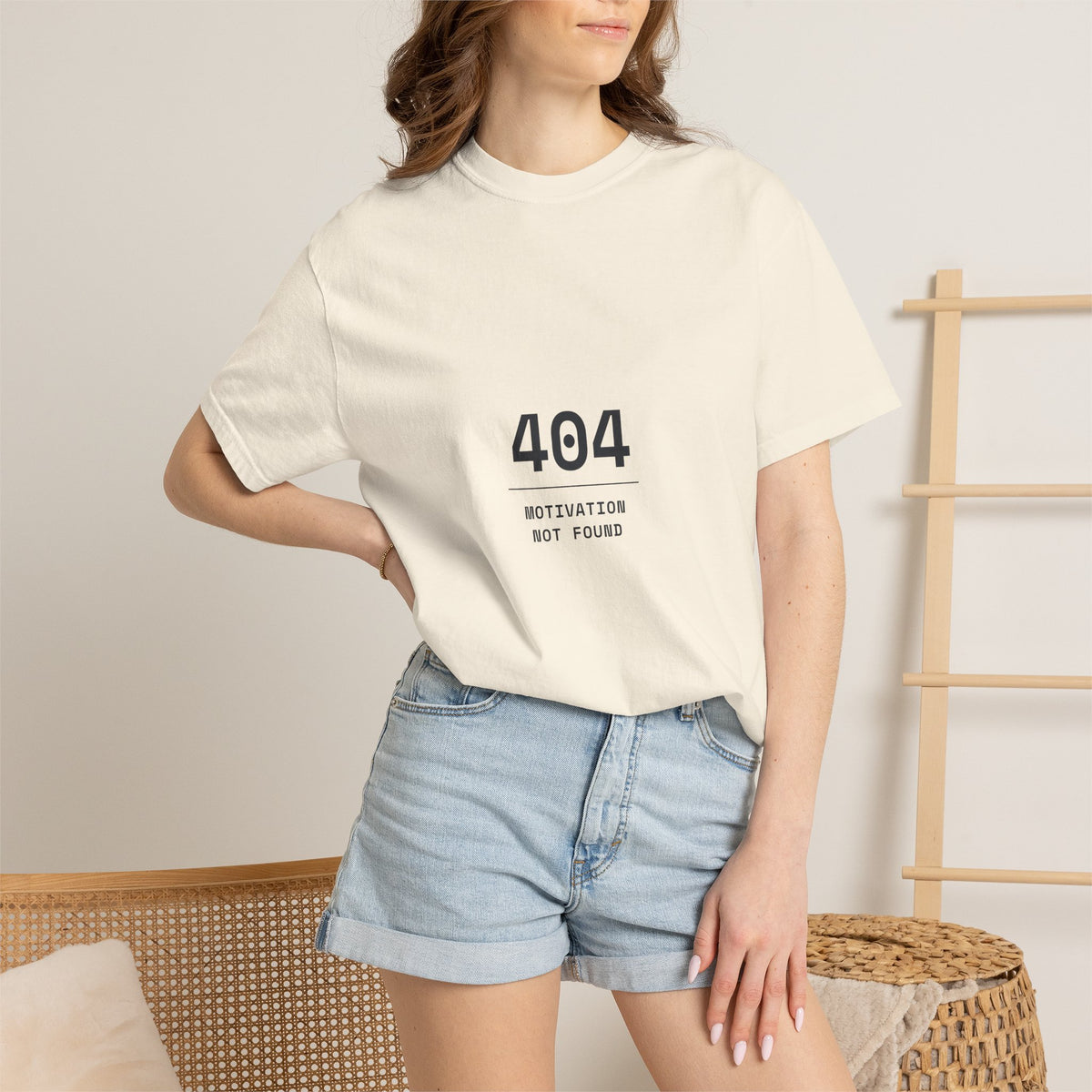404 Motivation Not Found T-Shirt — Funny Tech Humor Tee