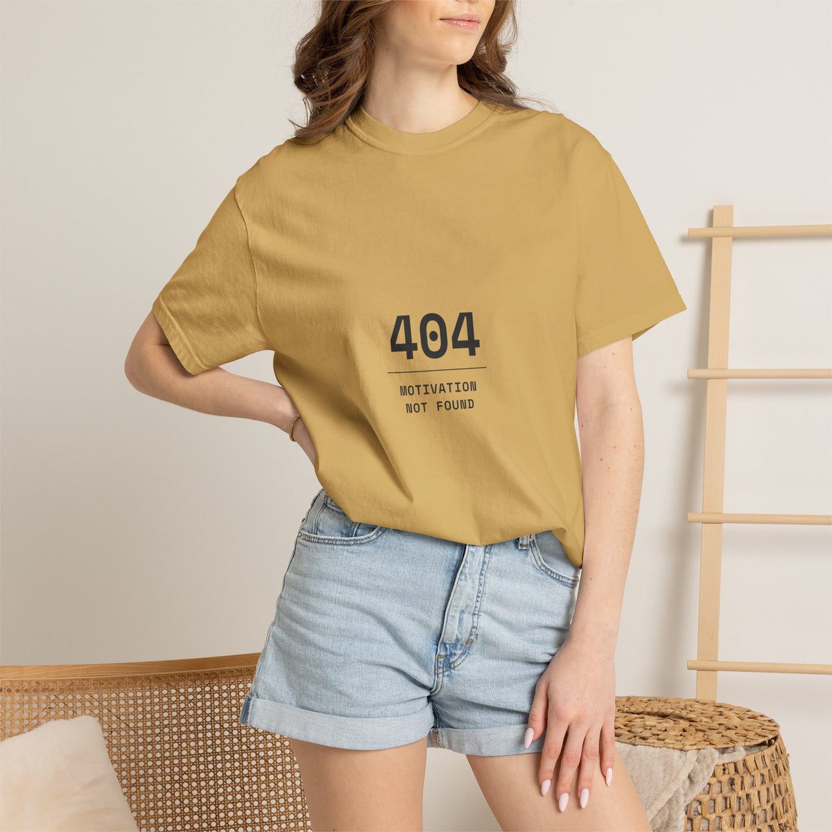 404 Motivation Not Found T-Shirt — Funny Tech Humor Tee