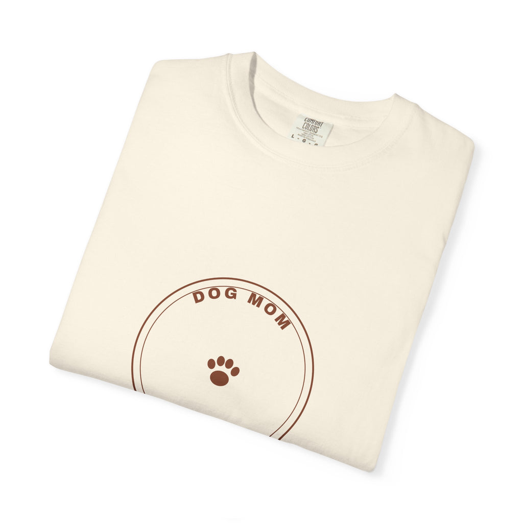 Dog Mom Circle Badge T-Shirt — Paw Print Logo Tee