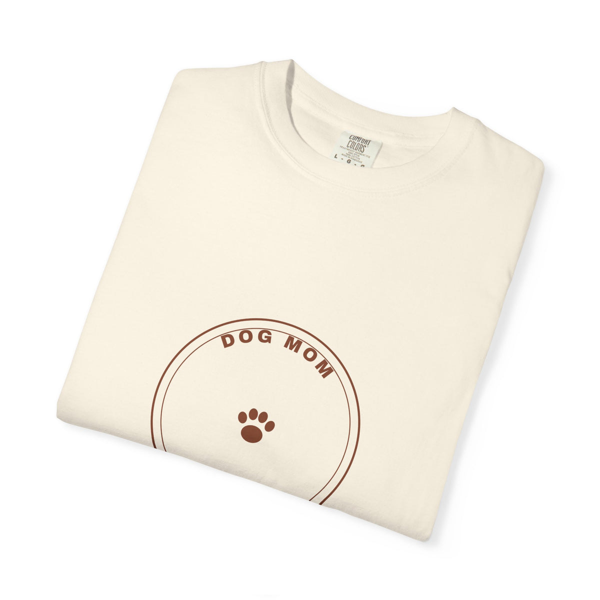 Dog Mom Circle Badge T-Shirt — Paw Print Logo Tee