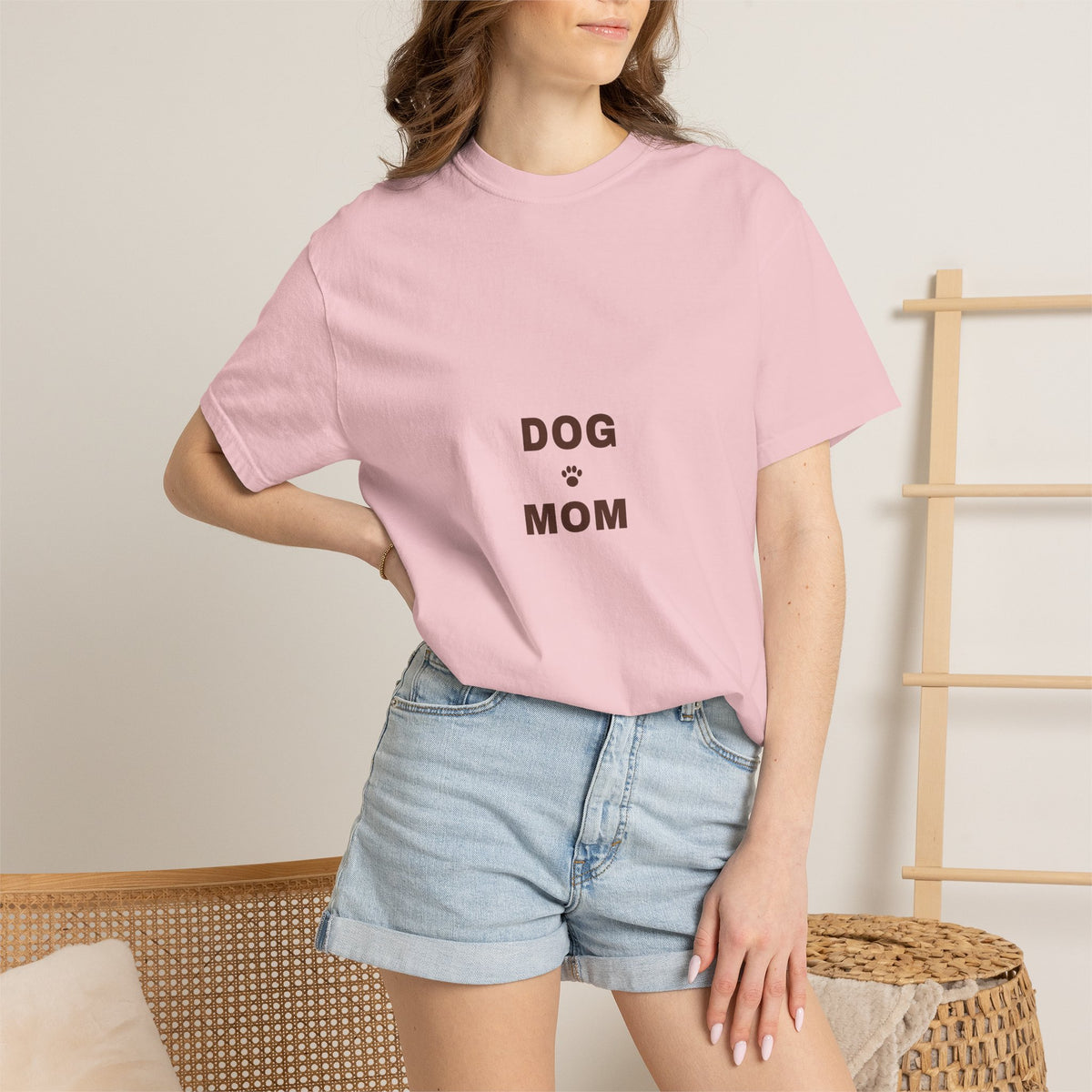 Dog Mom Varsity T-Shirt — Retro Collegiate Paw Print Tee