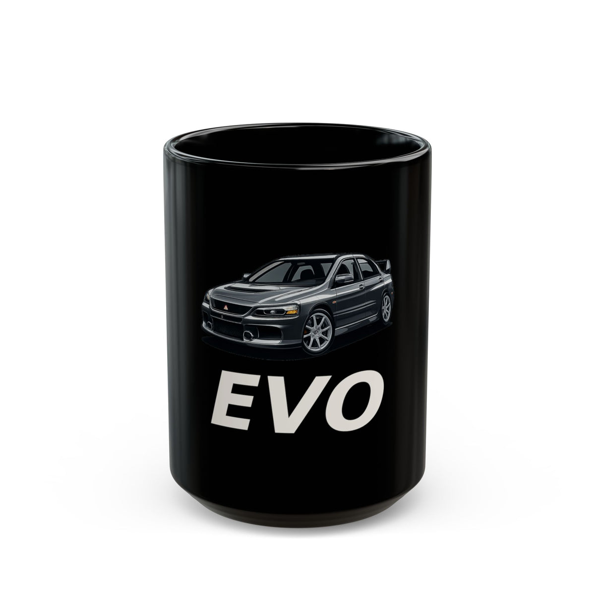Mitsubishi Evo Black Ceramic Mug