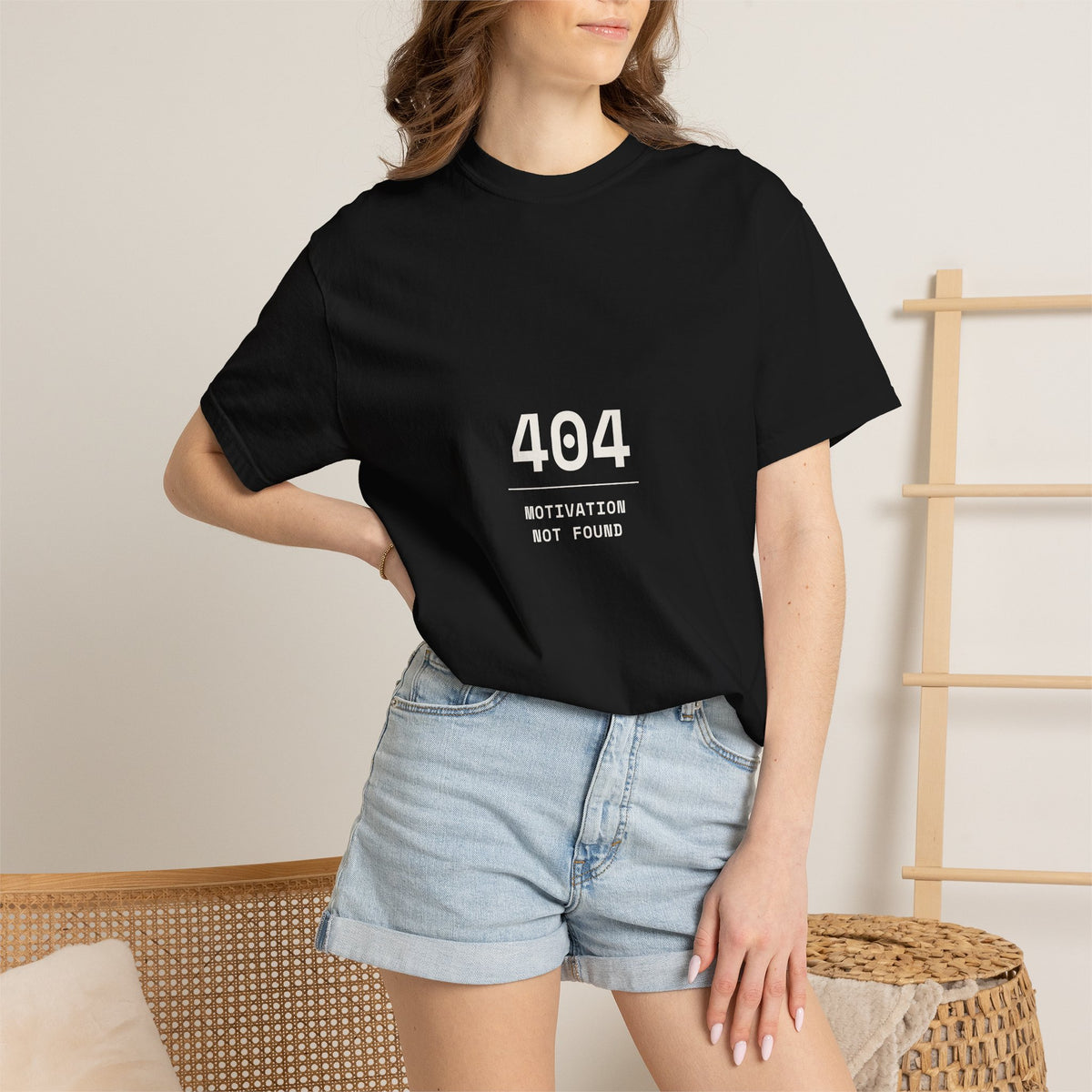 404 Motivation Not Found T-Shirt — Funny Tech Humor Tee