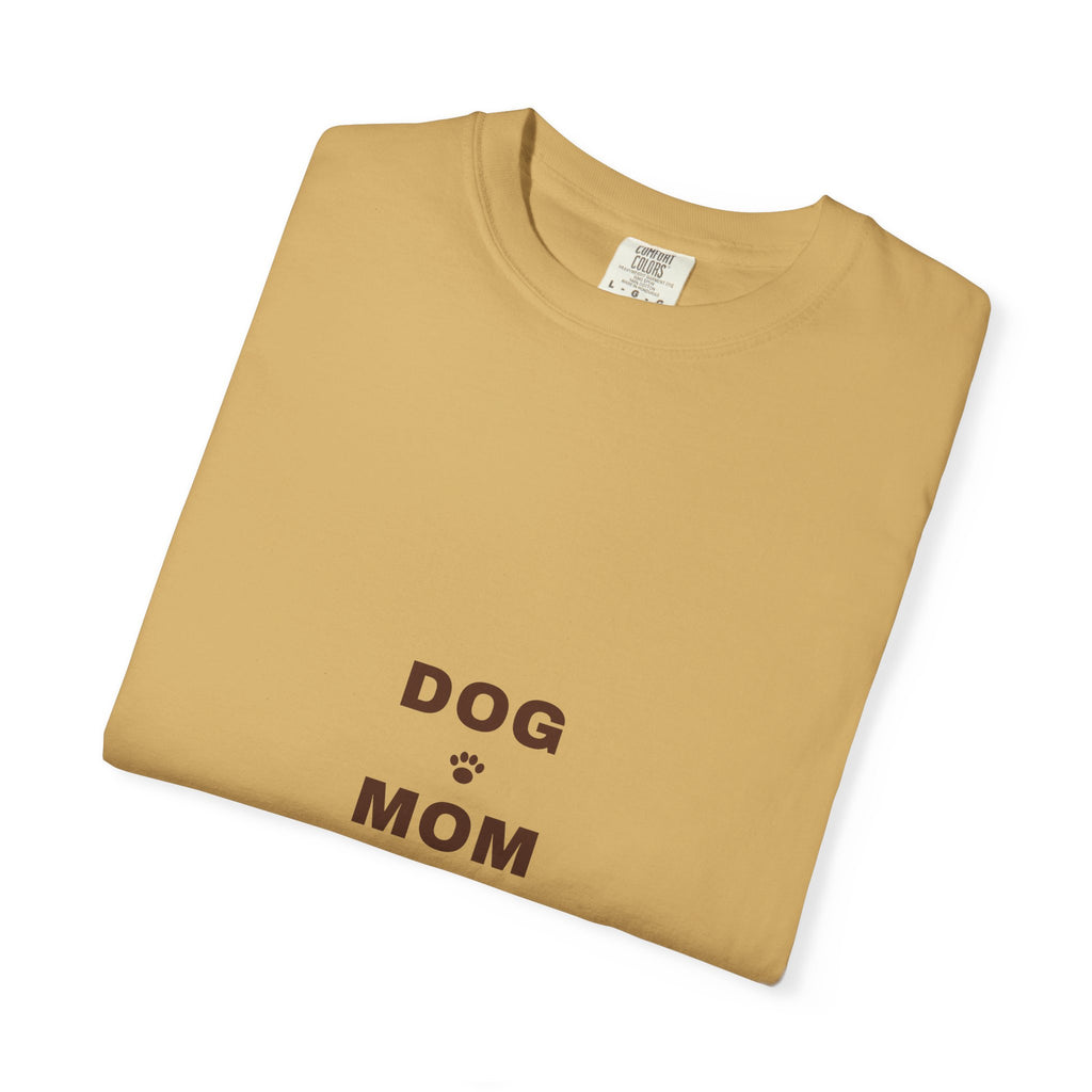 Dog Mom Varsity T-Shirt — Retro Collegiate Paw Print Tee