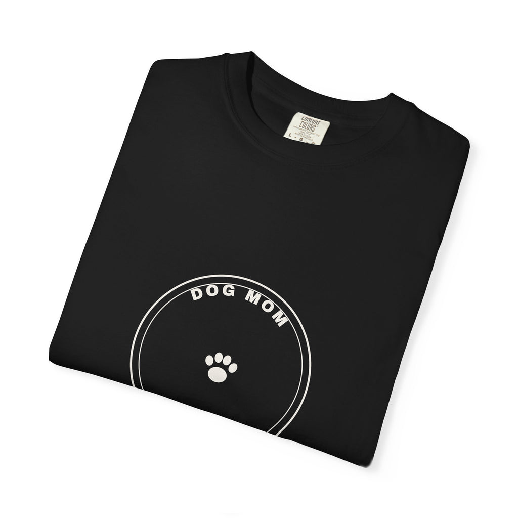 Dog Mom Circle Badge T-Shirt — Paw Print Logo Tee