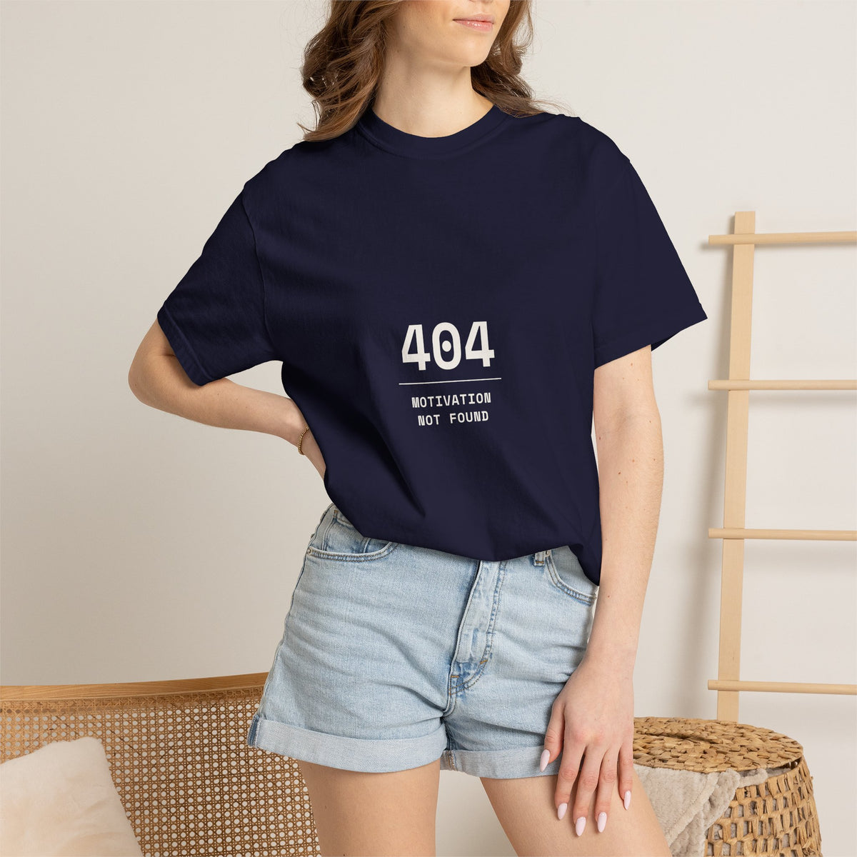 404 Motivation Not Found T-Shirt — Funny Tech Humor Tee