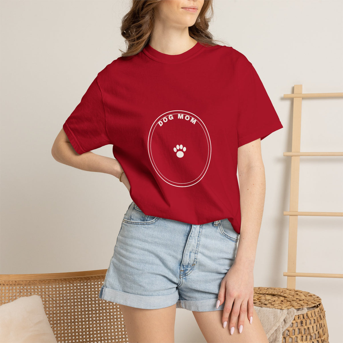 Dog Mom Circle Badge T-Shirt — Paw Print Logo Tee