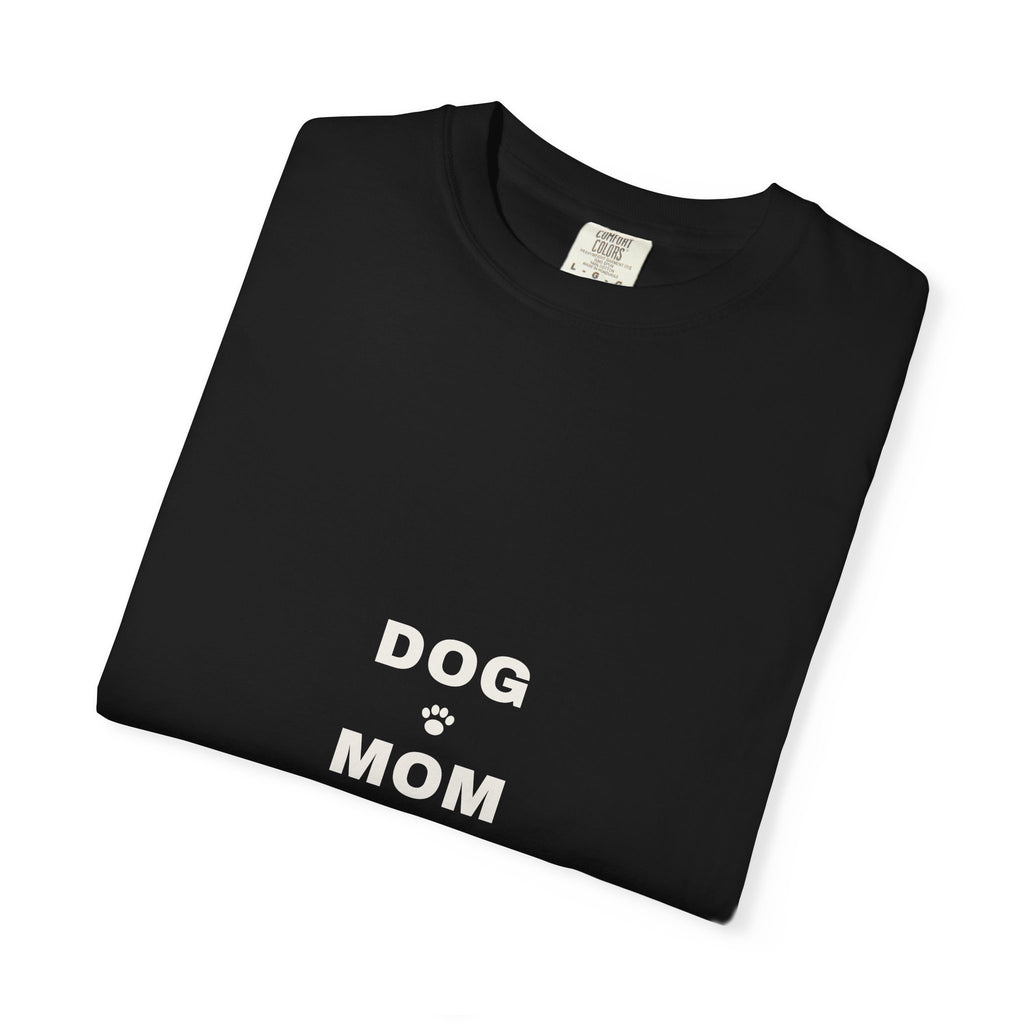 Dog Mom Varsity T-Shirt — Retro Collegiate Paw Print Tee