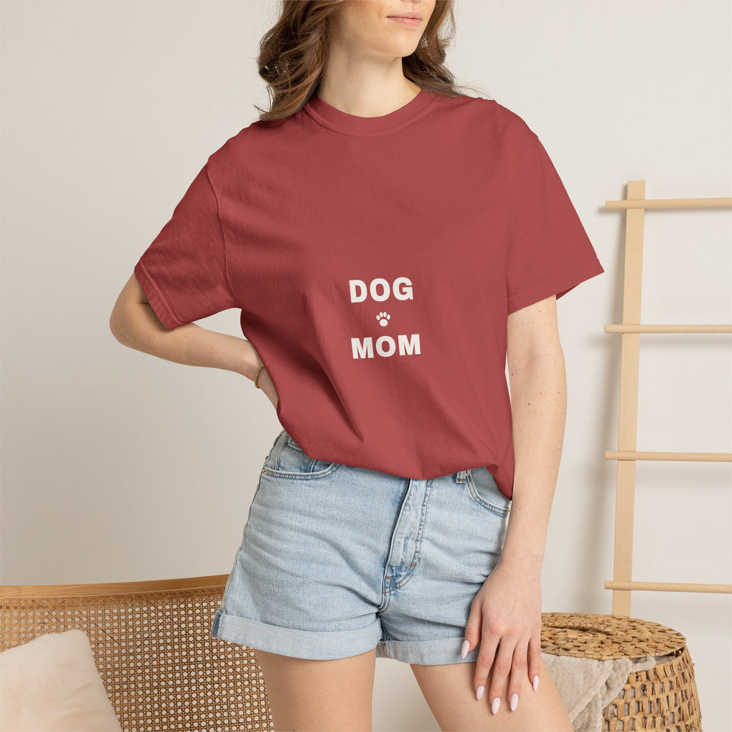 Dog Mom Varsity T-Shirt — Retro Collegiate Paw Print Tee