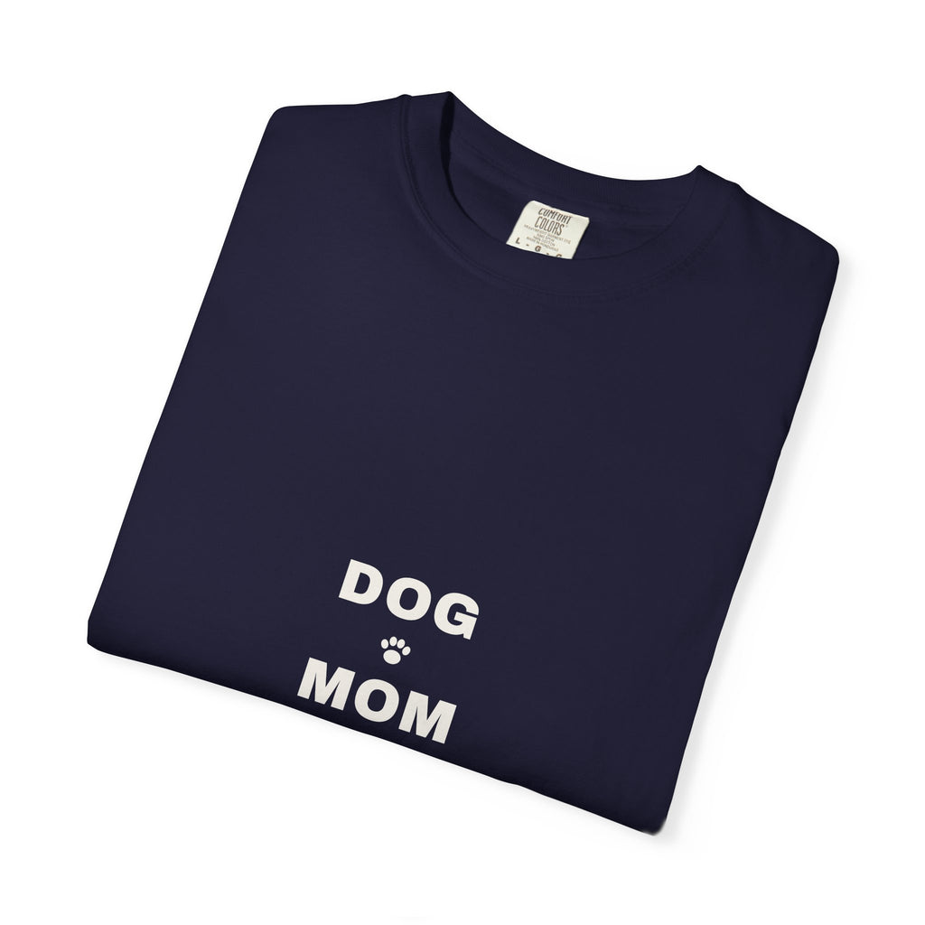 Dog Mom Varsity T-Shirt — Retro Collegiate Paw Print Tee