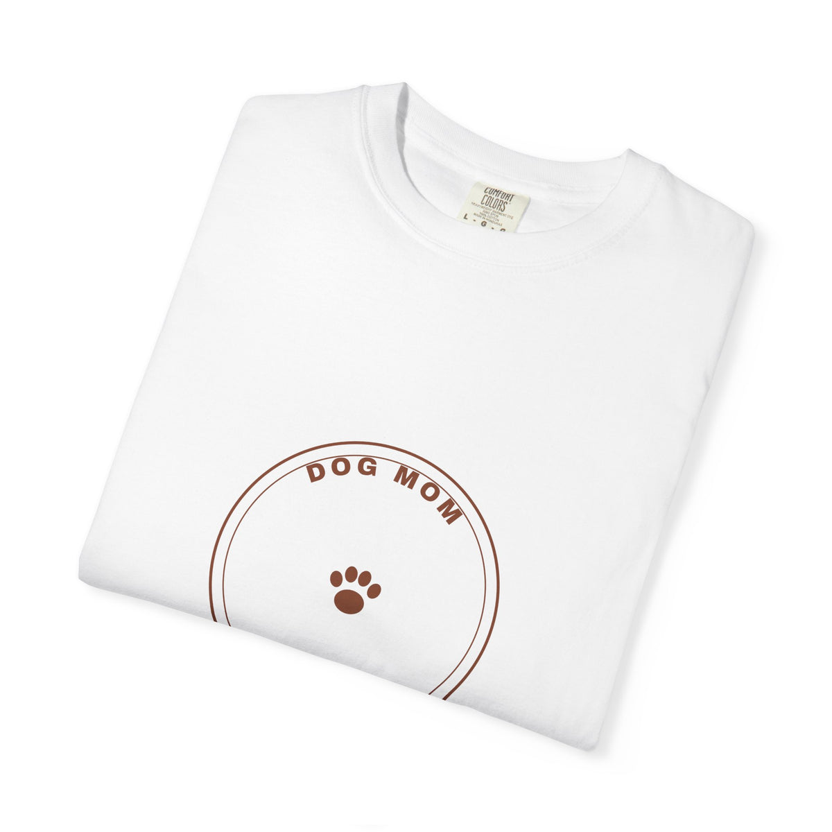 Dog Mom Circle Badge T-Shirt — Paw Print Logo Tee