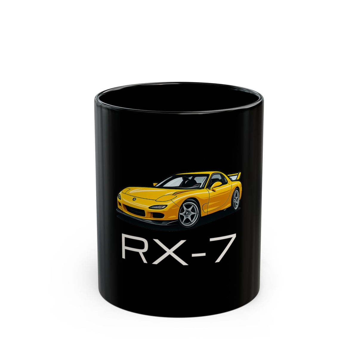 Mazda RX-7 Black Ceramic Mug