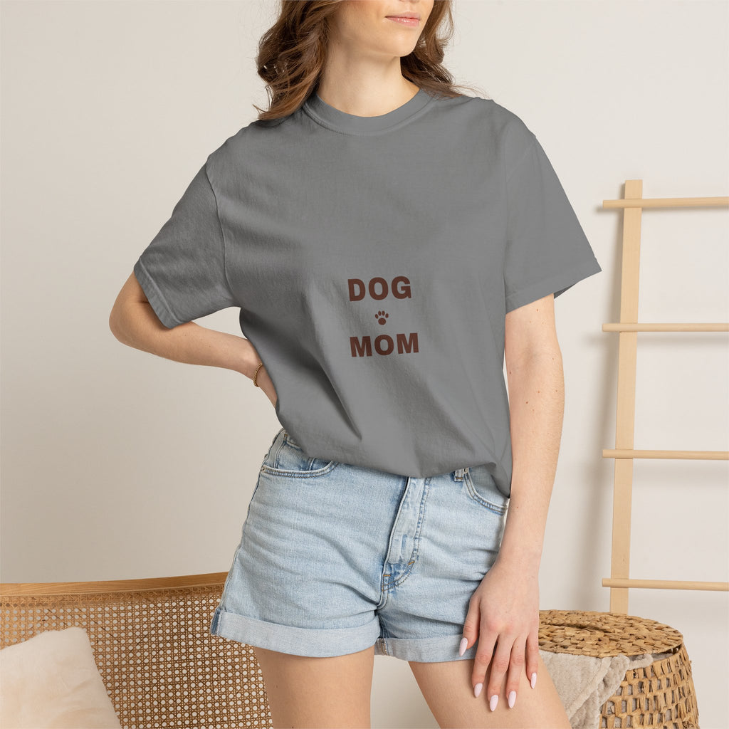 Dog Mom Varsity T-Shirt — Retro Collegiate Paw Print Tee