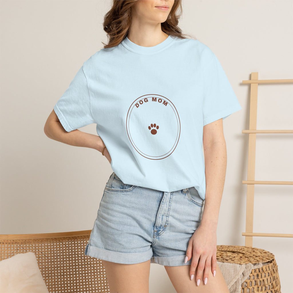 Dog Mom Circle Badge T-Shirt — Paw Print Logo Tee