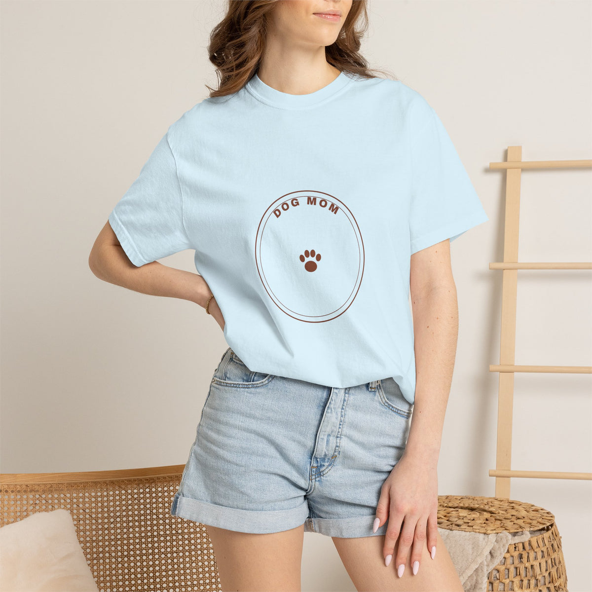 Dog Mom Circle Badge T-Shirt — Paw Print Logo Tee