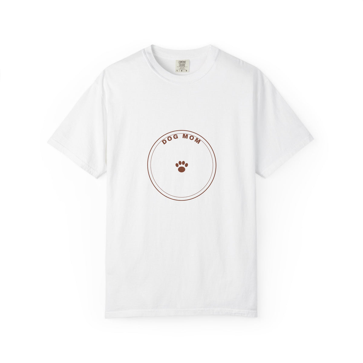 Dog Mom Circle Badge T-Shirt — Paw Print Logo Tee