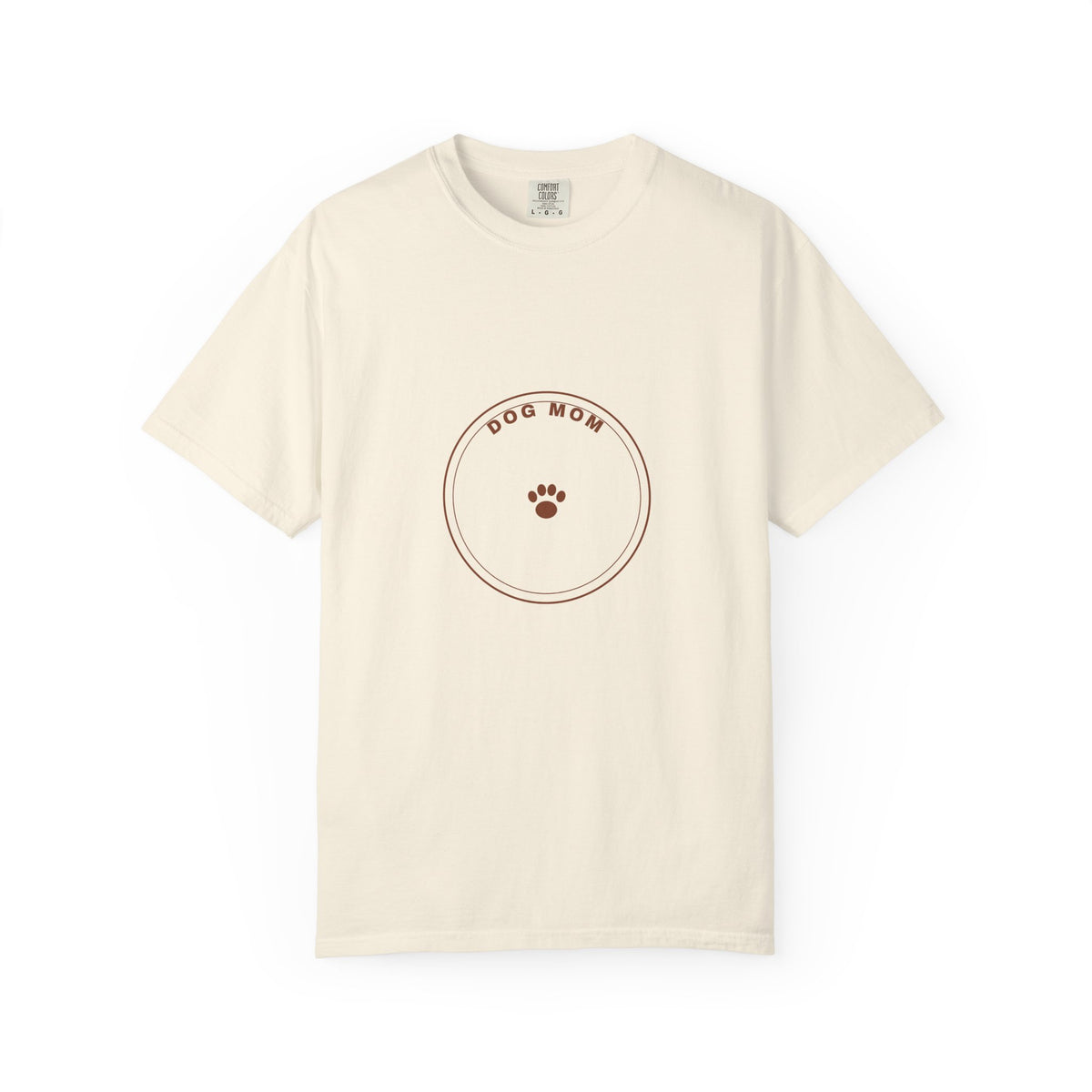 Dog Mom Circle Badge T-Shirt — Paw Print Logo Tee