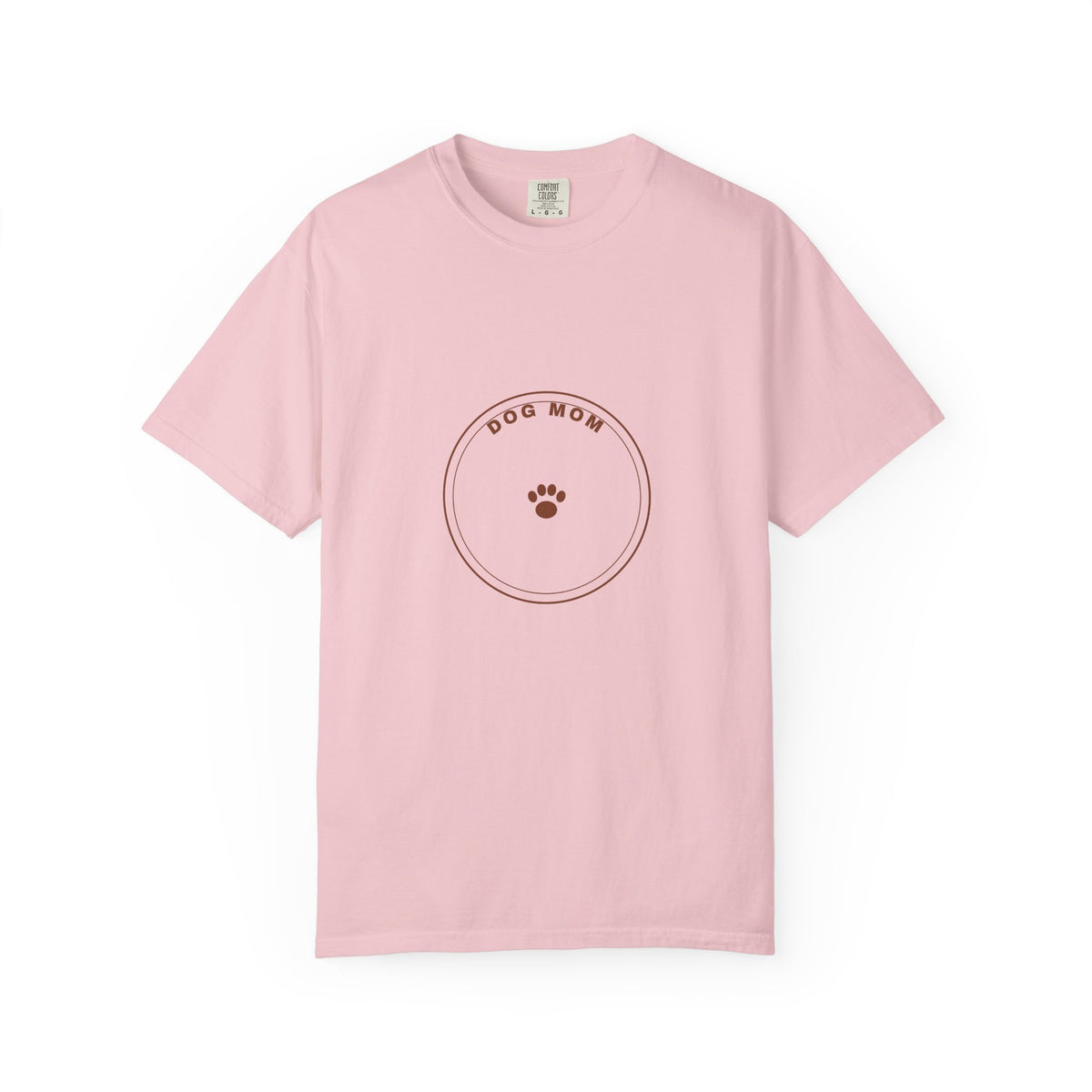 Dog Mom Circle Badge T-Shirt — Paw Print Logo Tee