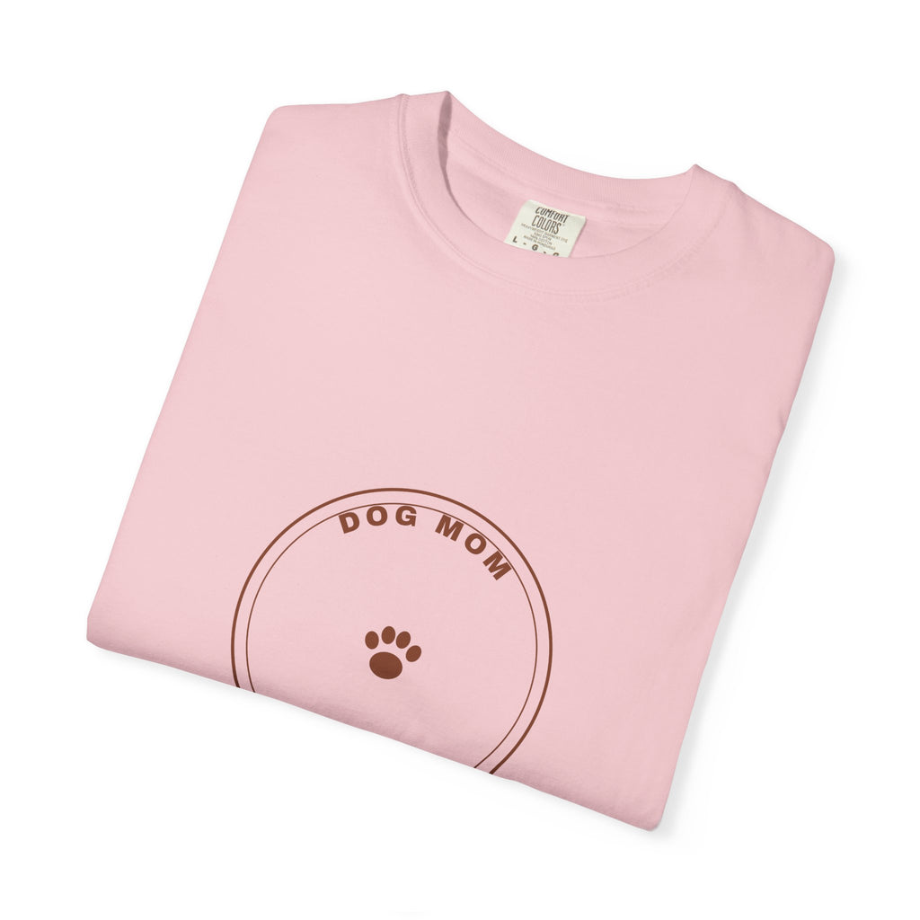 Dog Mom Circle Badge T-Shirt — Paw Print Logo Tee