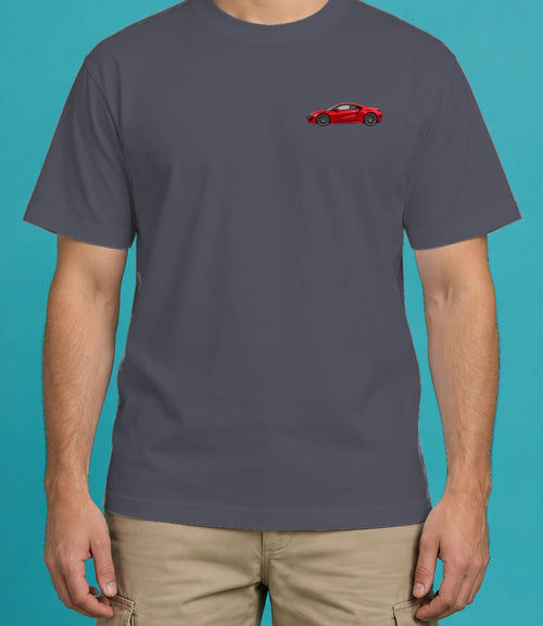 Acura NSX T-Shirt in Navy, front view, worn by a model