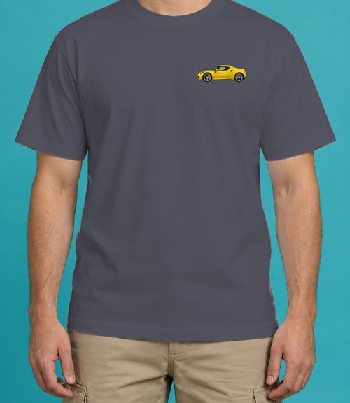 Alfa Romeo 4C T-Shirt in Navy, front view, worn by a model