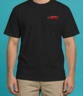 Chevrolet Corvette ZR1X T-Shirt in Black, front view, worn by a model